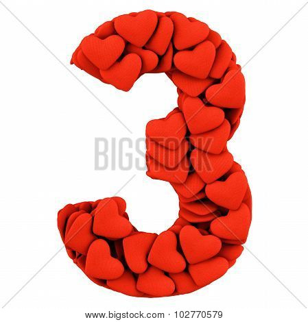 Number made from cushions