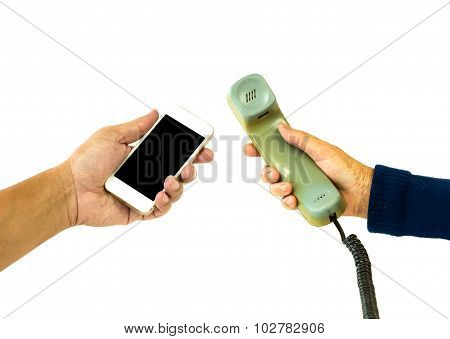 Old And New Telephone