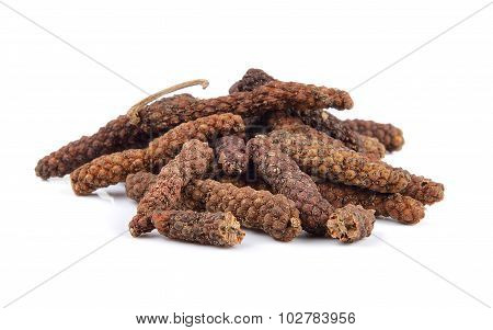 Long Pepper On White Background