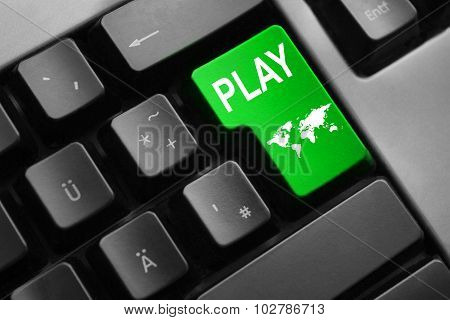 Keyboard With Green Enter Key Play International