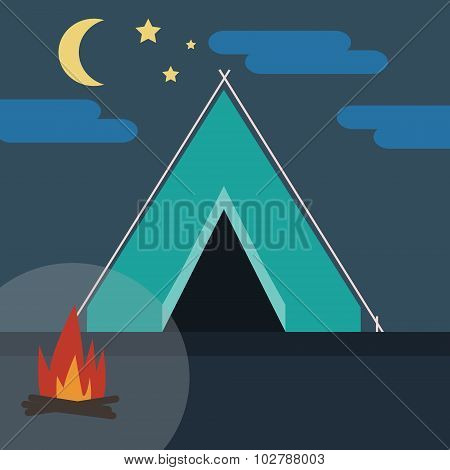 Camping In Wild Nature