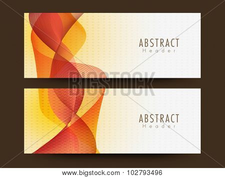 Webiste header or banner set with creative Abstract waves.