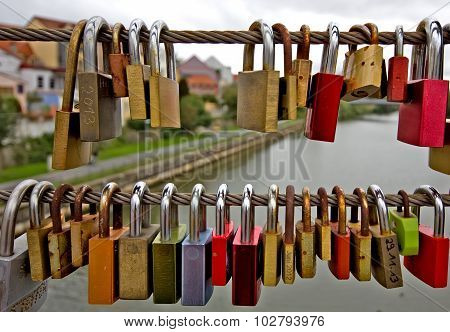 Love-Locks, Bamberg, Germany, Bavaria, September 2015