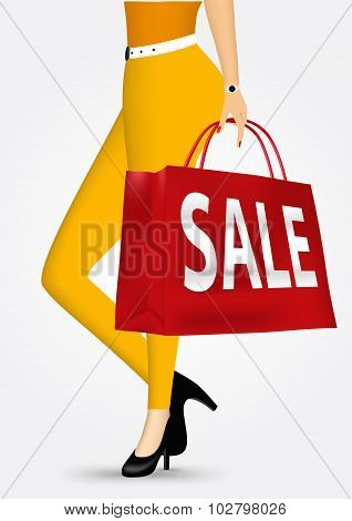 Unrecognizable Woman In Yellow Pants