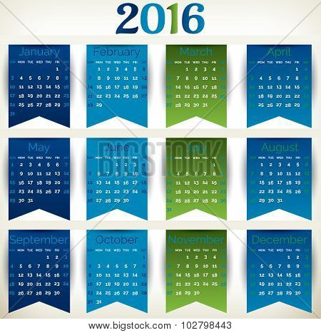 Flag Calendar-2016