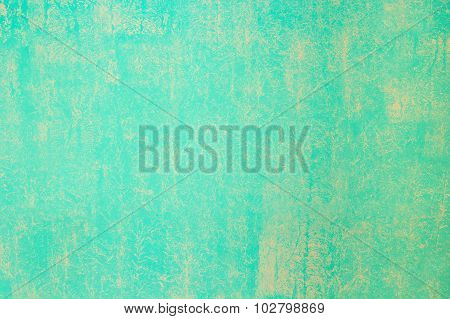 Aquamarine Wall Painted With Textured Paint Roller
