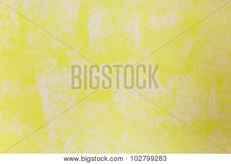 Yellow Wall Painted With Textured Paint Roller