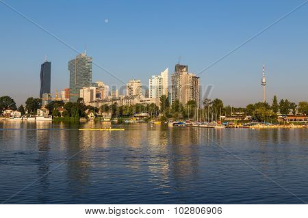 Buildings And The Danube In Vienna In The Morning
