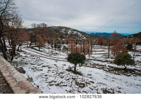 Winter Landscape In The Mountains Near Vassa, Greece