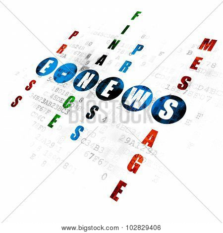 News concept: E-news in Crossword Puzzle