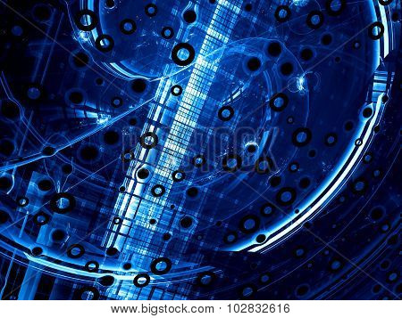 Abstract Blue Tech-style Image On A Black Background