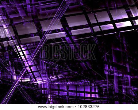 Abstract Violet Computer-generated Image In The Technical Style