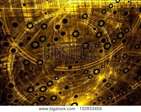 Abstract Computer-generated Image Modern Tech Yellow Background
