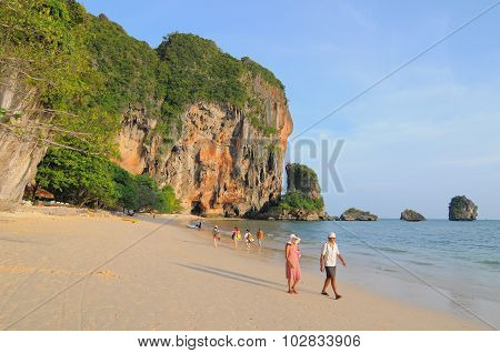 Tourists Enjoy On The Beach In Phuket