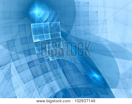 Abstract Blue Computer-generated Background With Patches Of Light