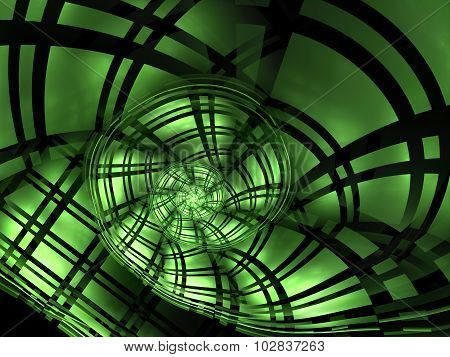 Abstract Computer-generated Green Tech Style Background