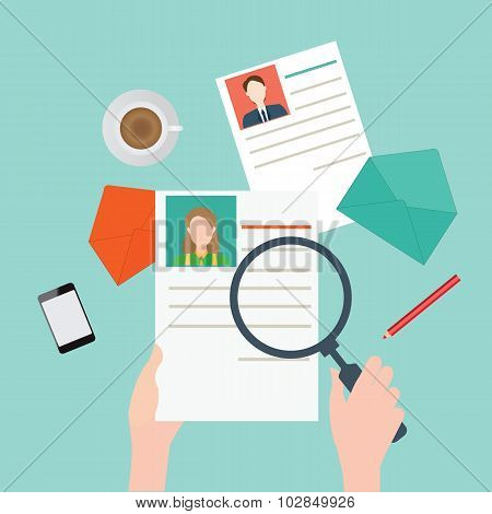 Magnifying Glass Searching Business People2.