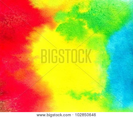 Abstract Red-yellow-blue Watercolor Background