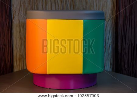 Leather round chair