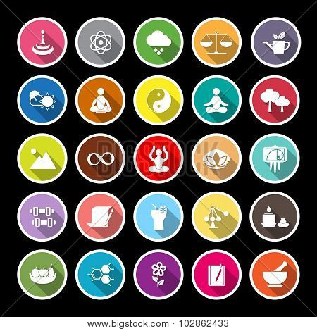 Zen Concept Flat Icons With Long Shadow