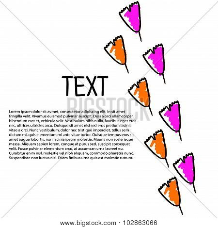Banner with plant stroke. Design of business cards.