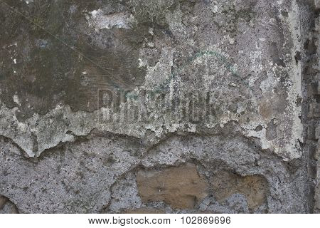 Antique Textured Wall From Stone In Rome