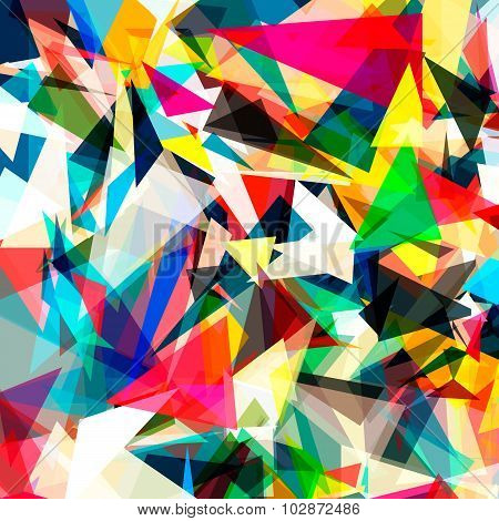 Colorful bright triangle polygon background or  vector frame. Abstract Geometrical Backdrop. Geometr