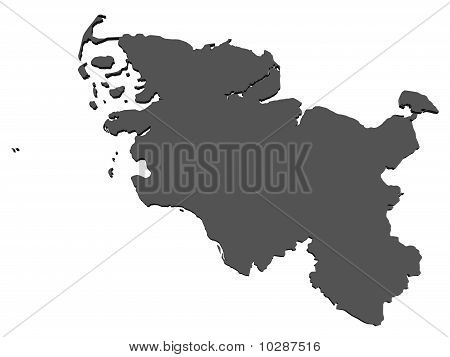 Mapa de Schleswig Holstein, Alemania