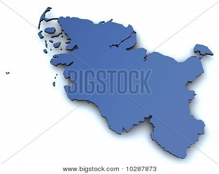 Mapa de Schleswig Holstein, Alemania