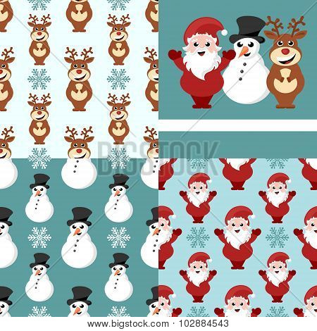 christmas repeating pattern set