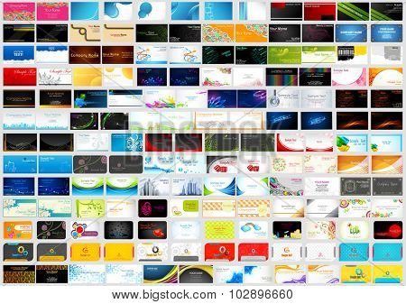 illustration of front and back of corporate business visiting card jumbo collection