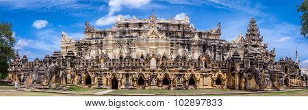 Panorama of Maha Aungmye Bonzan Monastery ,Inwa ancient city,Mandalay State,Myanmar.