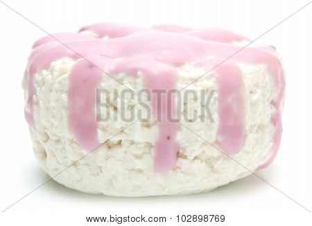 Cheese pink sauce isolated over white