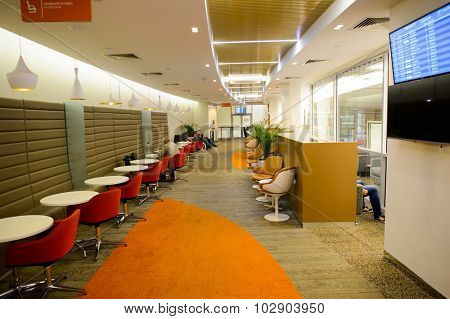 MOSCOW, RUSSIA - AUGUST 19, 2015: airport terminal. Sheremetyevo International Airport is an international airport located in Khimki, Moscow Oblast, Russia, 29 km northwest of central Moscow.