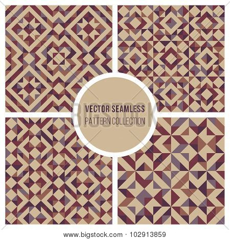 Vector Seamless Truchet Geometric Pattern Collection