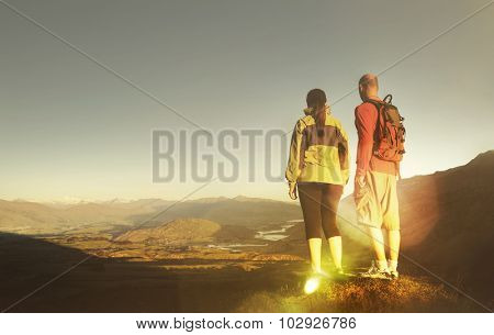 Adventurists Mountain Climbing Explorer Hiking Concept