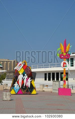Dubai Shopping Festival (DSF) exhibits at Dubai Creek in Dubai, UAE