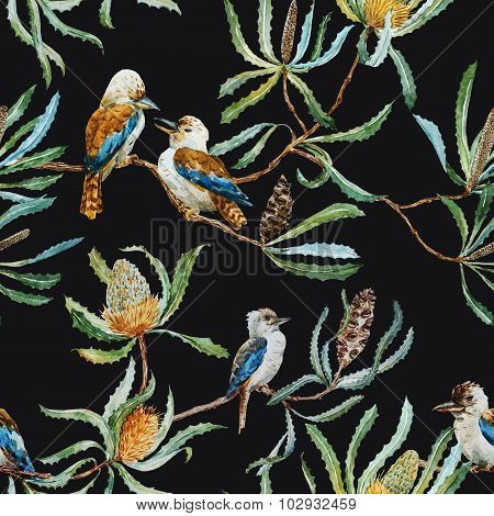 Australian kookaburra bird pattern
