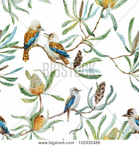 Australian kookaburra bird pattern