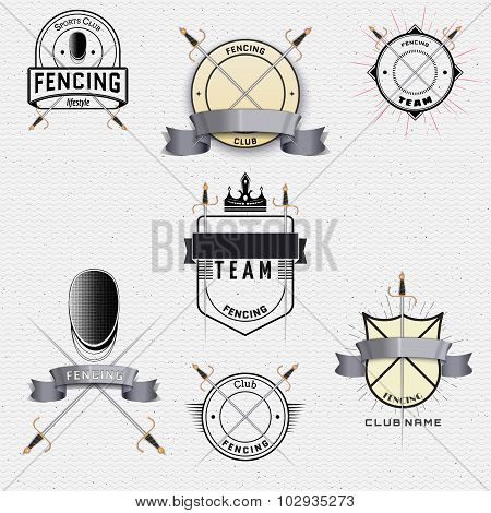 Fencing badges logos and labels for any use