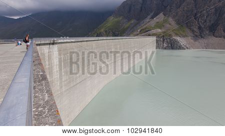 Grande Dixence, Switserland - July 20, 2015. The Grande Dixence Is The Highest Gravity Dam In The Wo
