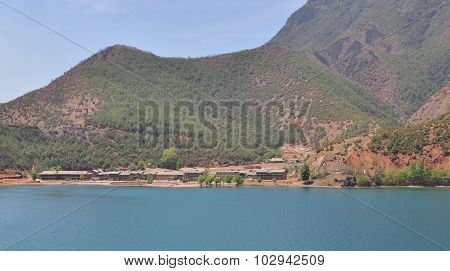 Landscape Of Lugu Lake With The Mountains