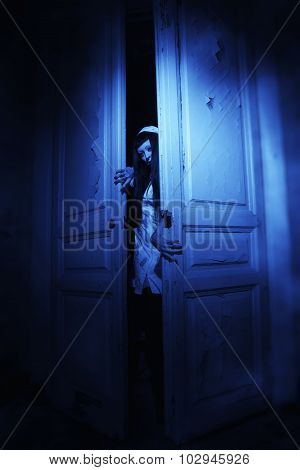 Horror Movie. Crazy Dead Nurse