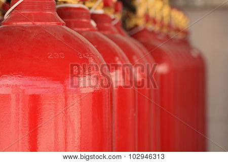 Co2 Fire Extinguishers In A Petrochemical Plant.