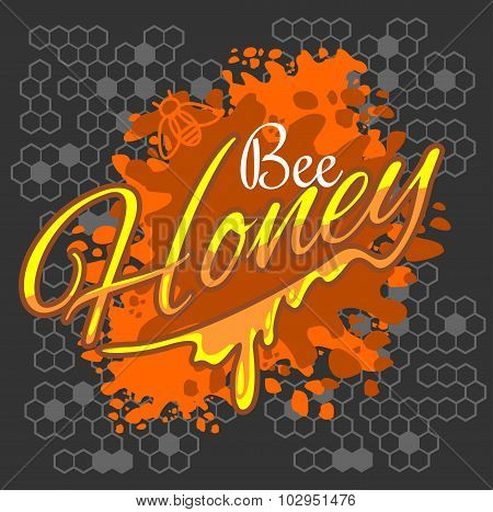 Honey and bee label