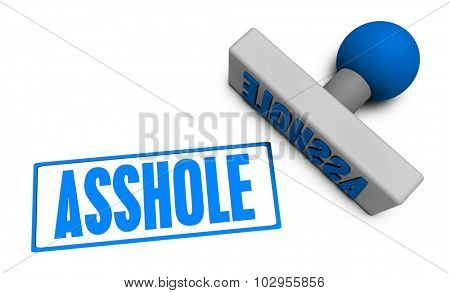 Asshole Stamp or Chop on Paper Concept in 3d