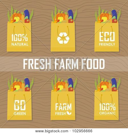 Paper Package With Fresh Healthy Produce.