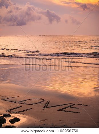 Kuta beach at sunset  in Bali Indonesia