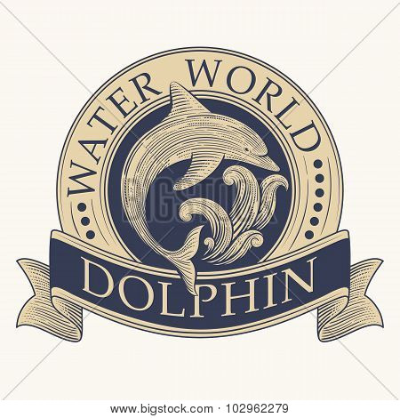 Dolphin Retro Label