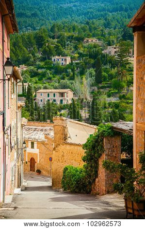 Cozy Street Of The Mountain Village Deia